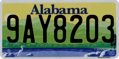 AL license plate 9AY8203