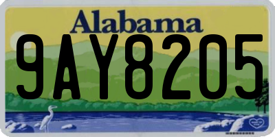 AL license plate 9AY8205