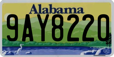 AL license plate 9AY8220