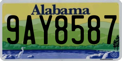 AL license plate 9AY8587