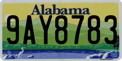 AL license plate 9AY8783