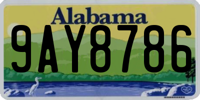 AL license plate 9AY8786