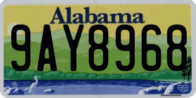 AL license plate 9AY8968