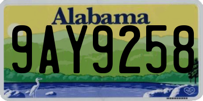 AL license plate 9AY9258