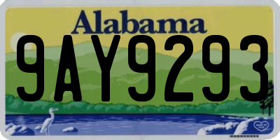 AL license plate 9AY9293