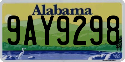 AL license plate 9AY9298