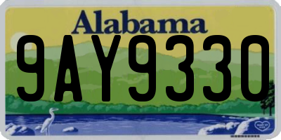 AL license plate 9AY9330