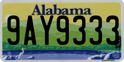 AL license plate 9AY9333