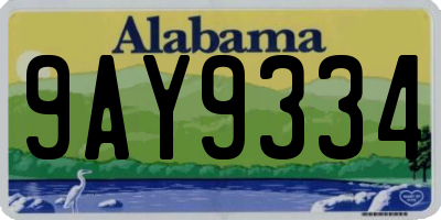 AL license plate 9AY9334