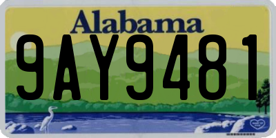AL license plate 9AY9481