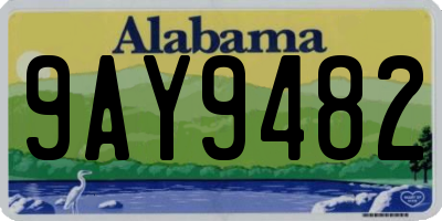 AL license plate 9AY9482