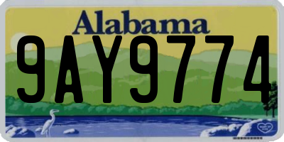 AL license plate 9AY9774