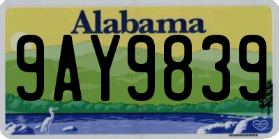 AL license plate 9AY9839