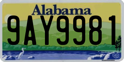 AL license plate 9AY9981