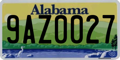 AL license plate 9AZ0027
