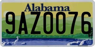 AL license plate 9AZ0076