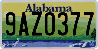 AL license plate 9AZ0377