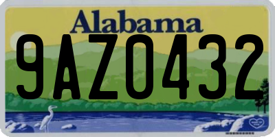 AL license plate 9AZ0432