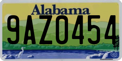 AL license plate 9AZ0454