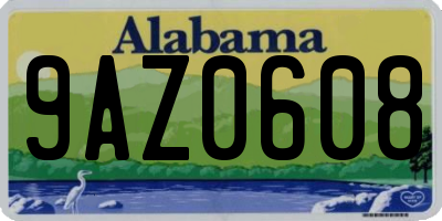 AL license plate 9AZ0608