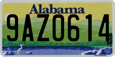 AL license plate 9AZ0614