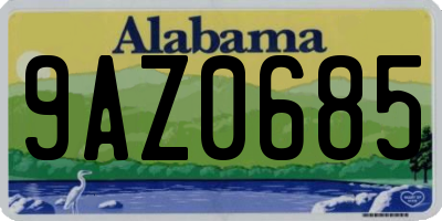 AL license plate 9AZ0685