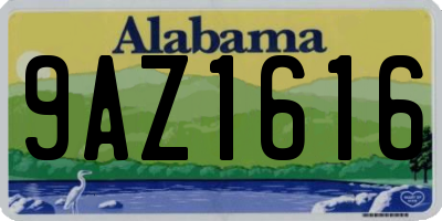 AL license plate 9AZ1616