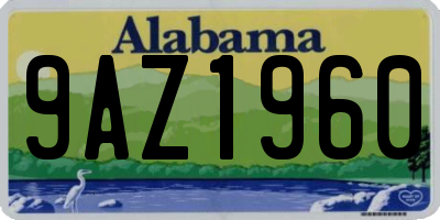 AL license plate 9AZ1960