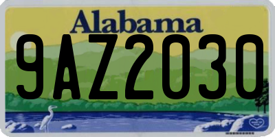 AL license plate 9AZ2030