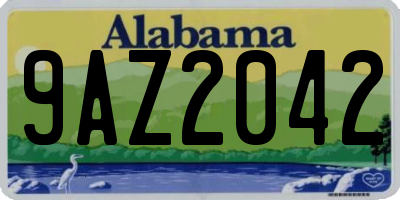 AL license plate 9AZ2042