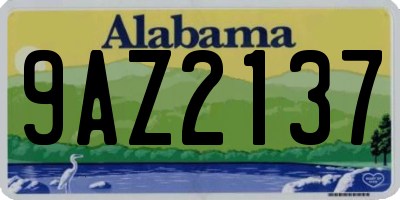 AL license plate 9AZ2137