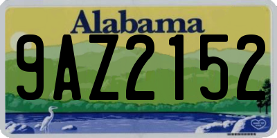 AL license plate 9AZ2152