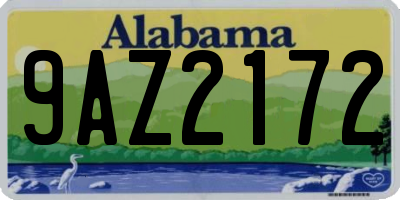 AL license plate 9AZ2172