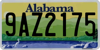 AL license plate 9AZ2175