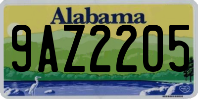 AL license plate 9AZ2205