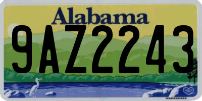 AL license plate 9AZ2243