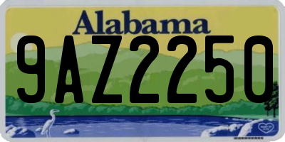 AL license plate 9AZ2250