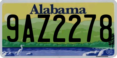 AL license plate 9AZ2278