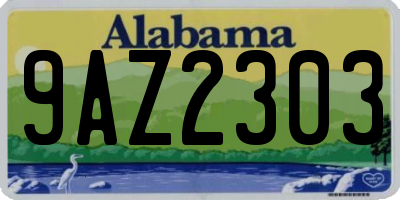 AL license plate 9AZ2303