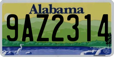 AL license plate 9AZ2314
