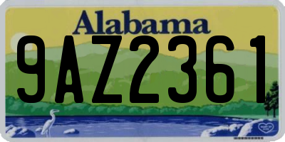 AL license plate 9AZ2361