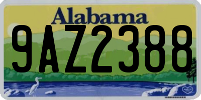 AL license plate 9AZ2388