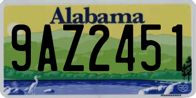 AL license plate 9AZ2451