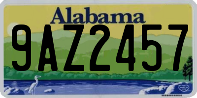 AL license plate 9AZ2457