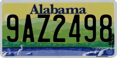 AL license plate 9AZ2498