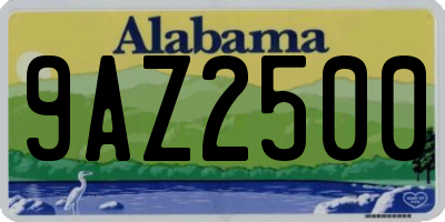 AL license plate 9AZ2500