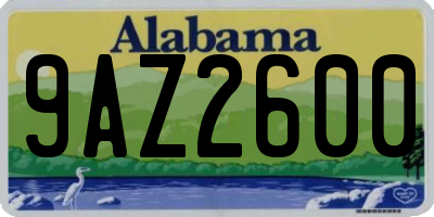 AL license plate 9AZ2600