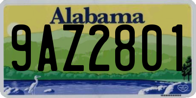 AL license plate 9AZ2801