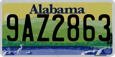 AL license plate 9AZ2863