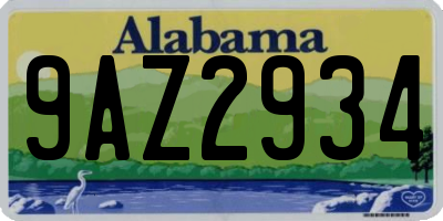 AL license plate 9AZ2934